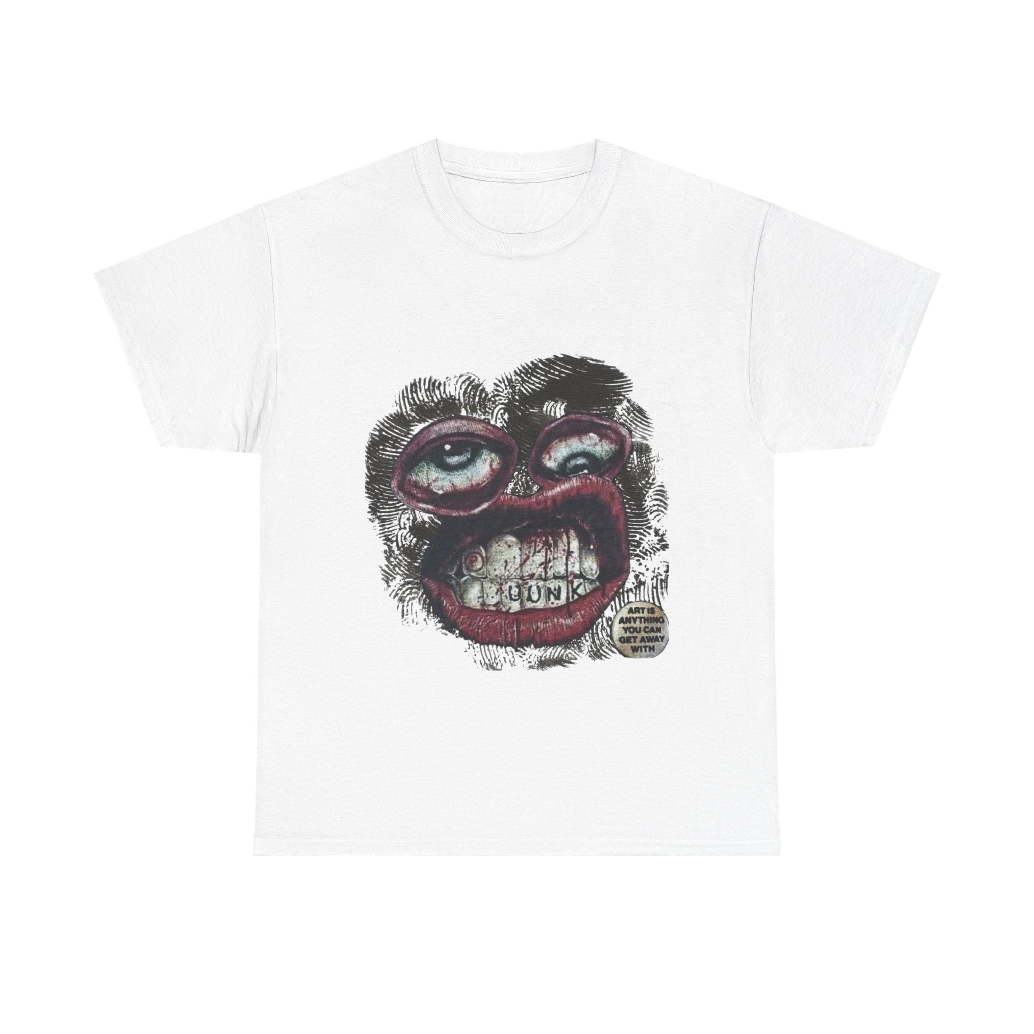 Distorted Face Thrifted Streetwear Tee | Vintage Grunge Graphic T-Shirt