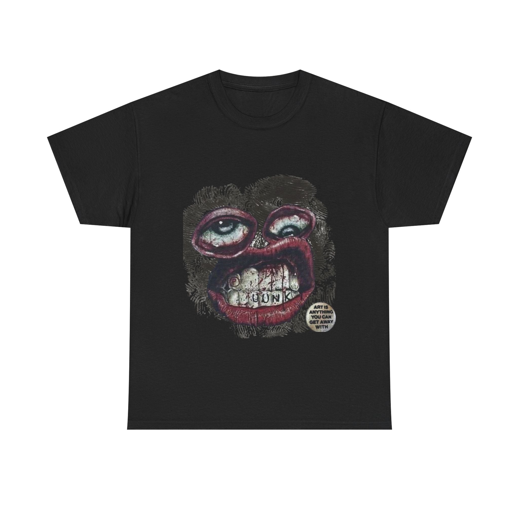 Distorted Face Thrifted Streetwear Tee | Vintage Grunge Graphic T-Shirt