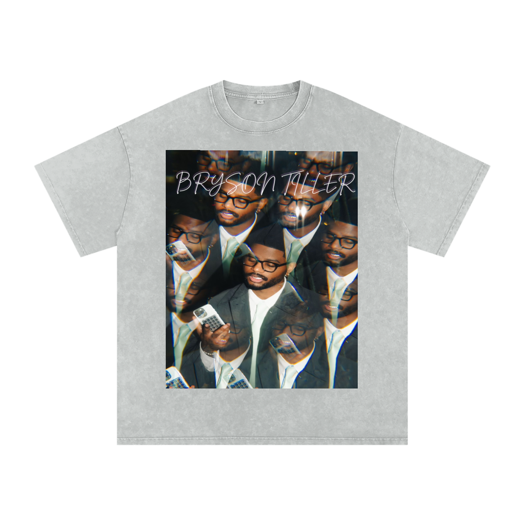 Vintage Distressed Multi-Exposure Graphic Tee – Abstract Streetwear Portrait Shirt