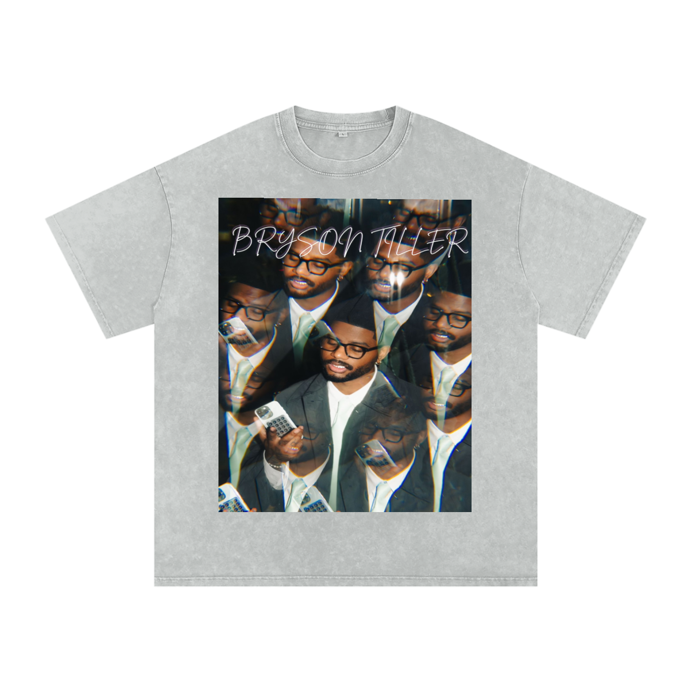 Vintage Distressed Multi-Exposure Graphic Tee – Abstract Streetwear Portrait Shirt