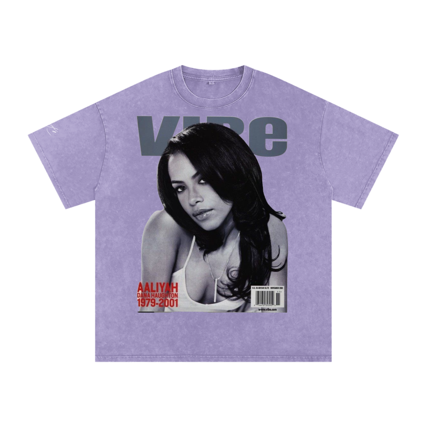 Aaliyah Snow Washed Unisex Fan Style T-Shirt, Vintage Streetwear Cotton Tee