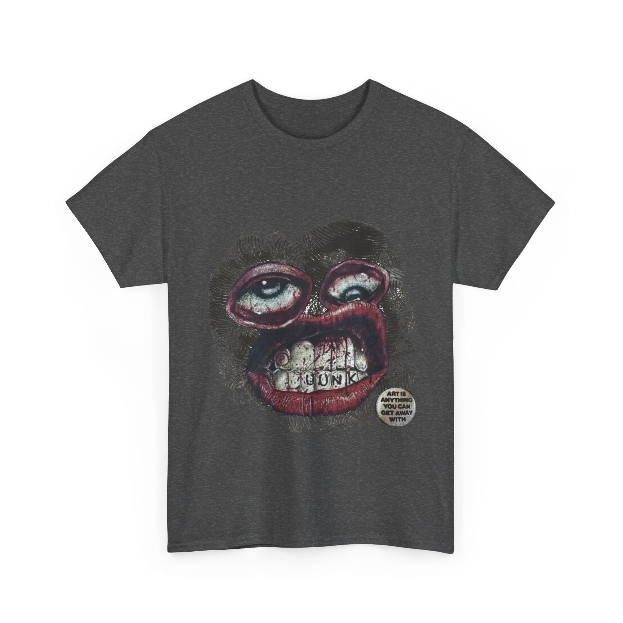 Distorted Face Thrifted Streetwear Tee | Vintage Grunge Graphic T-Shirt