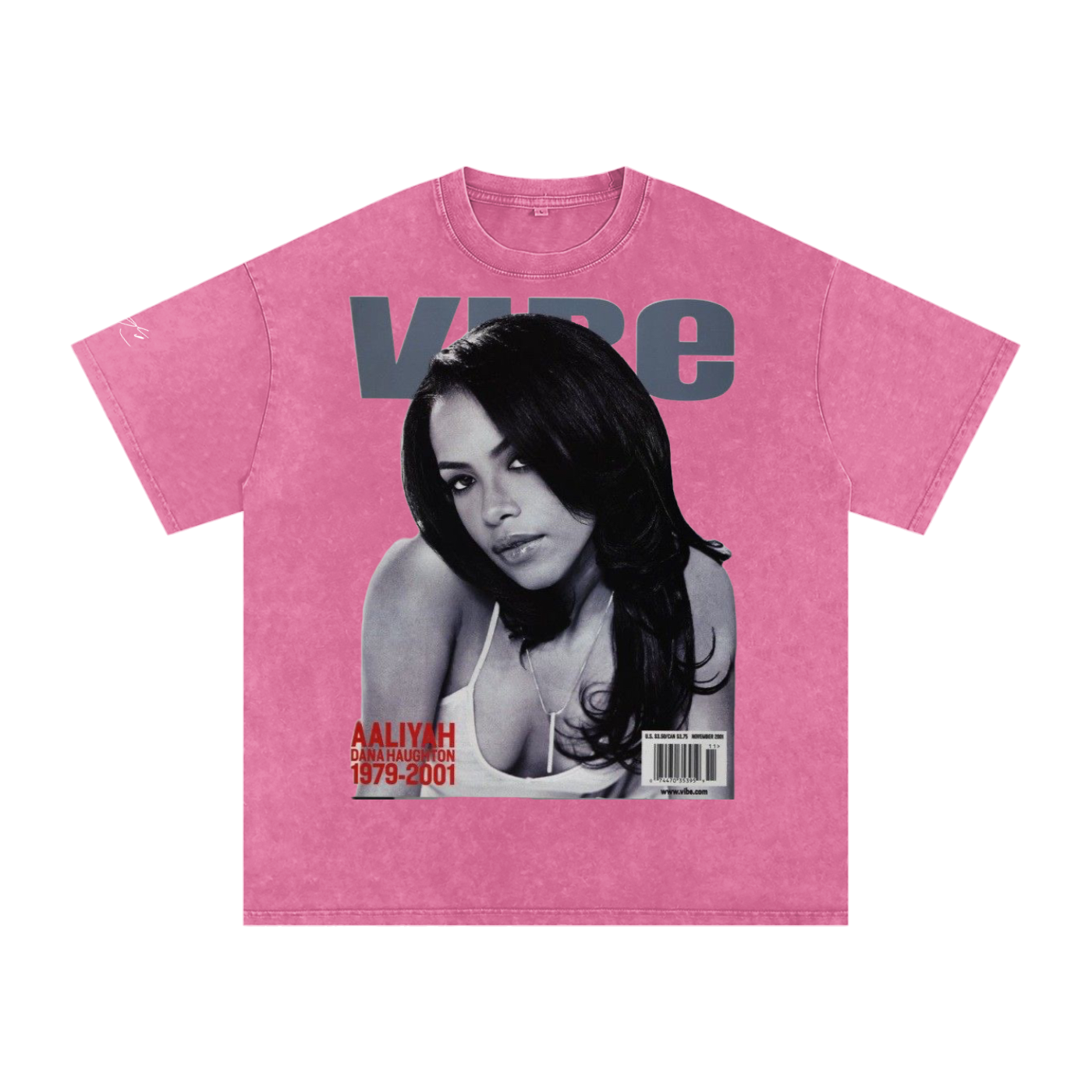 Aaliyah Snow Washed Unisex Fan Style T-Shirt, Vintage Streetwear Cotton Tee