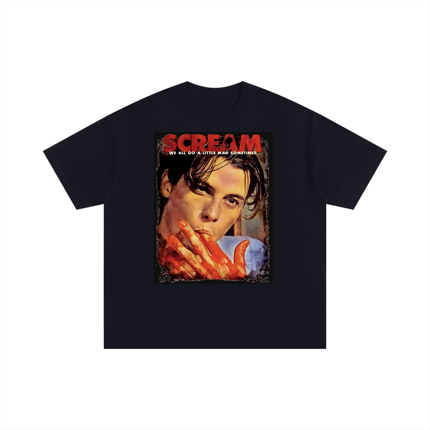 Horror Film Graphic Tee – Distressed Thriller Streetwear Shirt