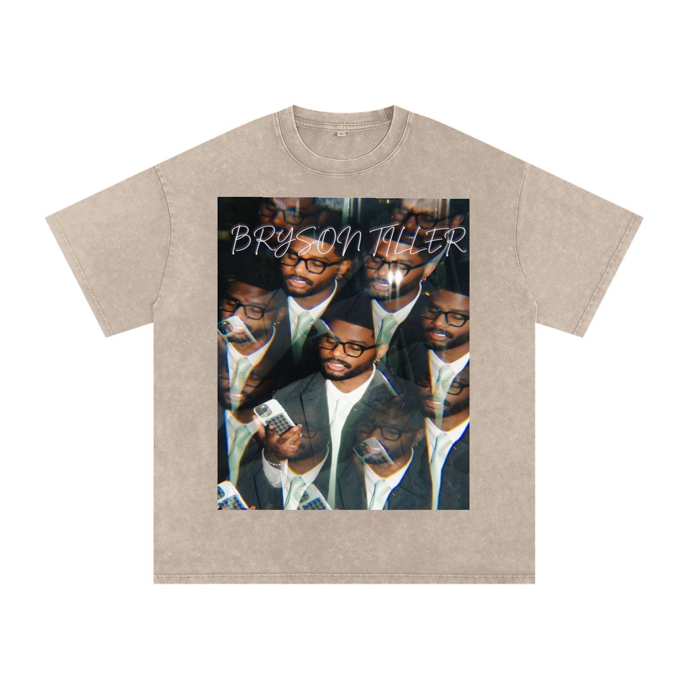 Vintage Distressed Multi-Exposure Graphic Tee – Abstract Streetwear Portrait Shirt