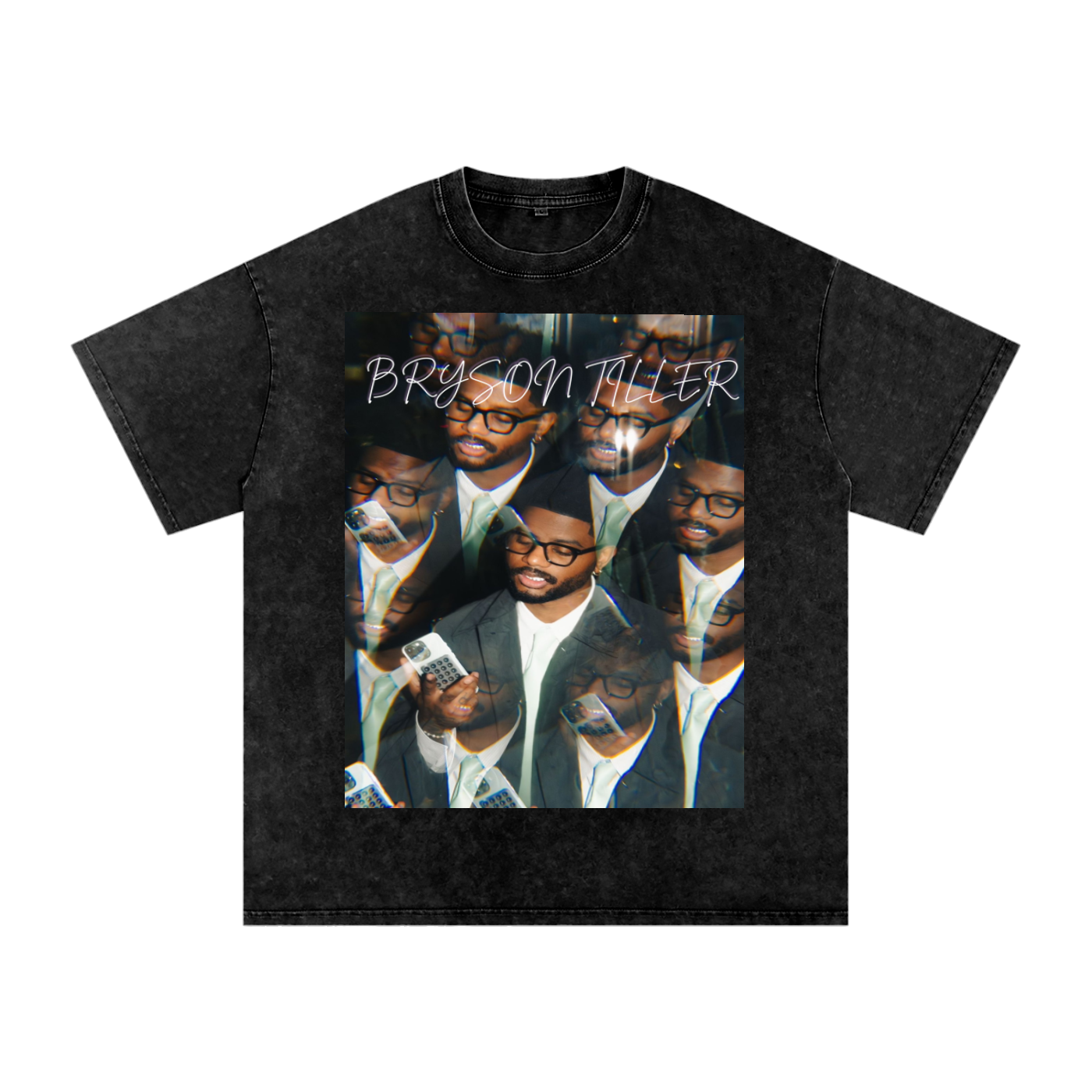 Vintage Distressed Multi-Exposure Graphic Tee – Abstract Streetwear Portrait Shirt